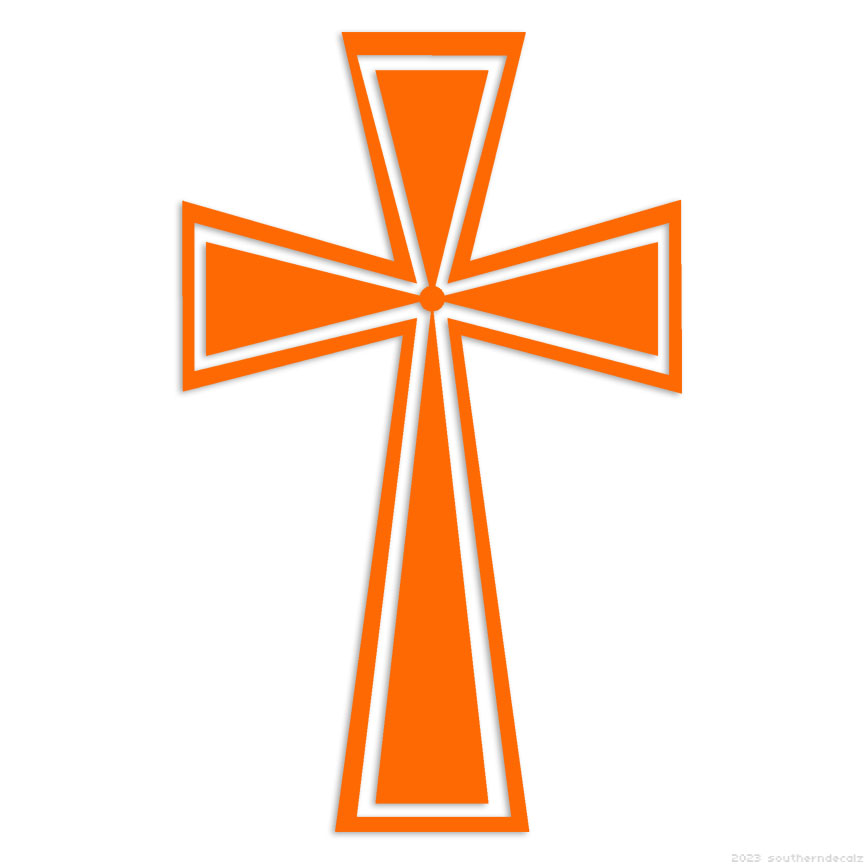 Outline Cross - Decal Sticker - Multiple Colors & Sizes - ebn6820